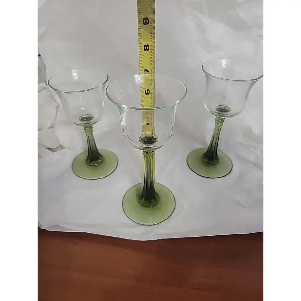 Party Lite Radiant Glow Green Stemmed Votive Holders Set of 3 - Picture 4 of 5